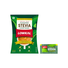 Load image into Gallery viewer, Lowkal Powdered Stevia Sweetener Sachets 100&#39;s
