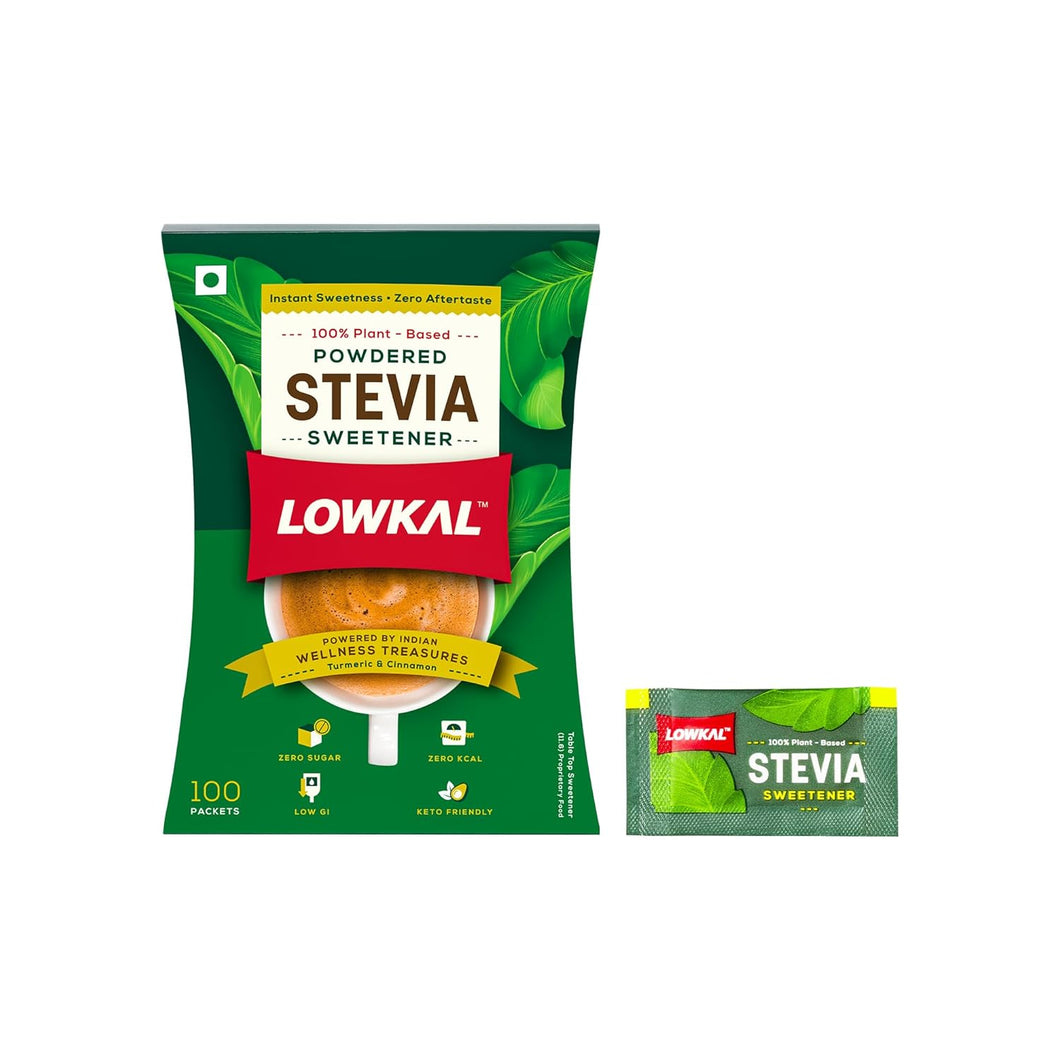 Lowkal Powdered Stevia Sweetener Sachets 100's