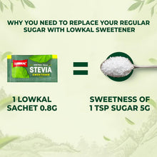 Load image into Gallery viewer, Lowkal Powdered Stevia Sweetener Sachets 100&#39;s
